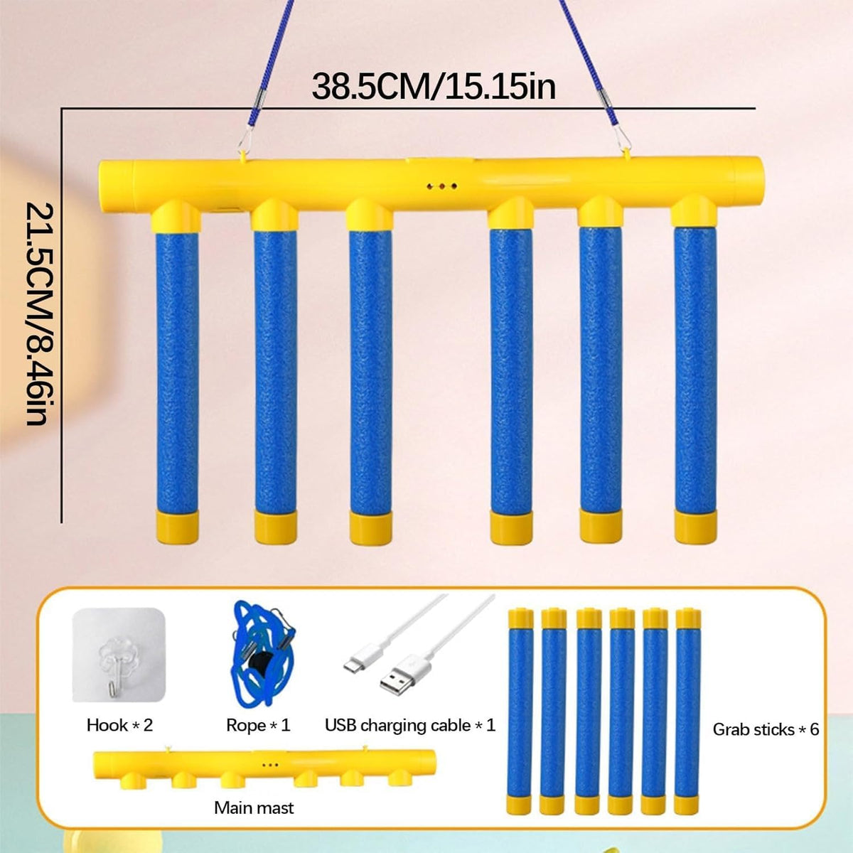 Reaction Time Training Toy - Hand-Eye Coordination Drop Stick Game | Upgraded Remote Control, 3 Speeds, Blue