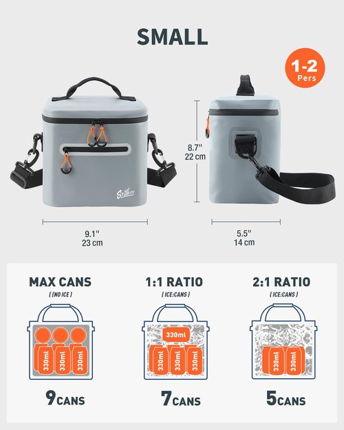 Soft-Sided Cooler Bag, 7/16/30 Can Portable Ice Chest Box, Waterproof, Leak-Proof, Insulated Cooler for Lunch, Beach, Drink, Beverage, Travel, Camping, Picnic