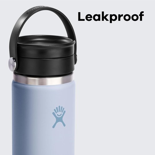 Hydro Flask Water Bottle - Insulated Stainless Steel, Wide Mouth Flex Lid - 16 Oz White, Leakproof & Refillable