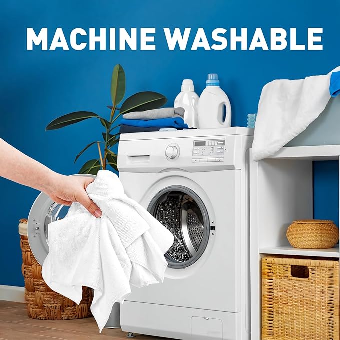 White Microfiber Towels- 50 Pack, Microfiber Cleaning Cloths Bulk, Microfiber Towels for Cars, Cleaning Rags (12x12 inches)