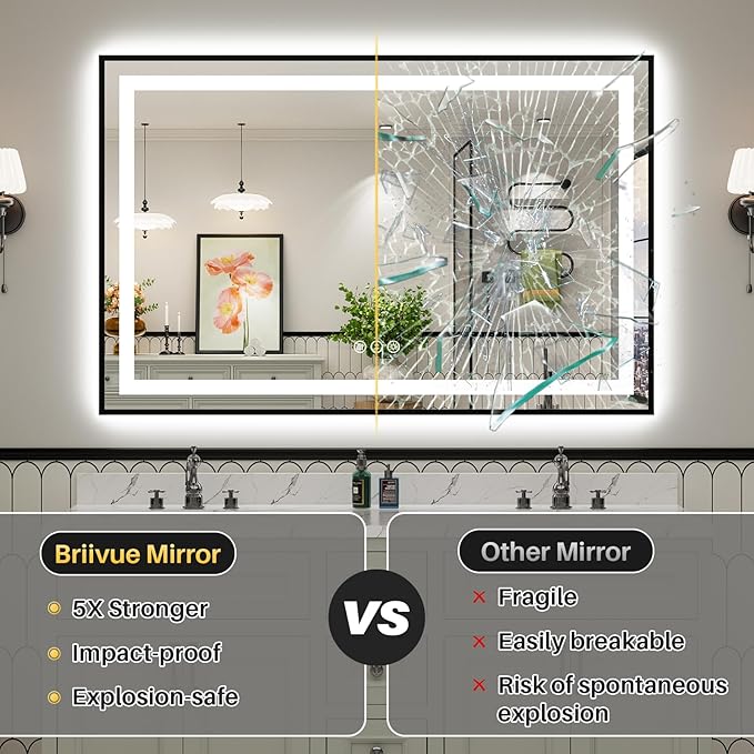 60x40 Inch LED Bathroom Mirror
