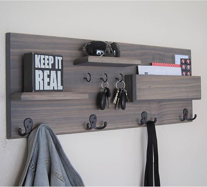 Homanu 24 Pack Coat Hooks, Heavy Duty Double Prong Coat Hooks Wall Mounted