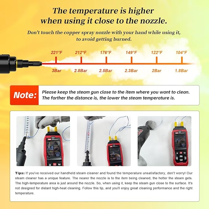 Steam Cleaner,15s Heat-Up,1.6L Tank,3-Level Adjustable Handle,2500W Steamer for Cleaning,Portable Steamer for Cleaning with 16PCS Accessories,Steam Cleaner for Home,Grout,Tile,Couch,Car,Dirt,Grease