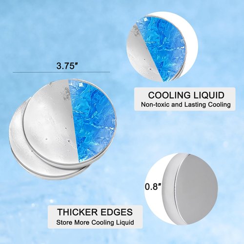 kerayapa 2 Packs Stainless Steel Ice Packs for Lunch Boxes - Reusable Quick Freeze Packs for Cooler, Bento, Lunch Bags - Long Lasting Cooling Ice Packs for Camping, Fishing, Picnics and Travel