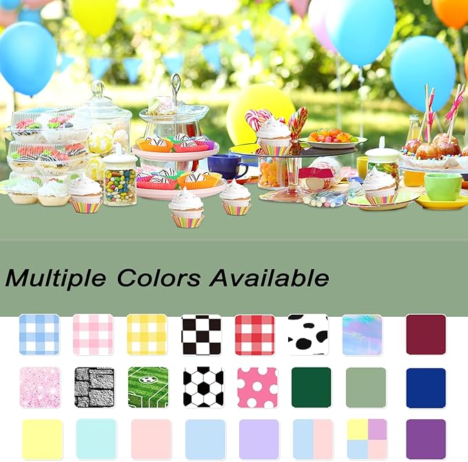 WNINK 6 Pcs Sage Green Plastic Tablecloth for Rectangle Tables Waterproof Green Disposable Table Cover Green Tablecloths for Birthday Wedding Bridal Shower Engagement Parties (54 x 108 Inch)