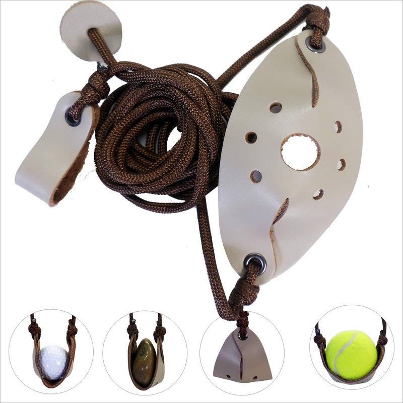 Old-Fashioned Slingshot Rock Sling Tennis Ball Thrower Shepherds Sling (3packs)