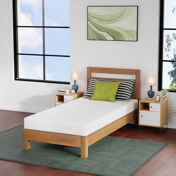 FDW Twin XL Mattress 6 inch Gel Memory Foam Mattress Medium Firm Mattresses for Cool Sleep Relieving Pressure Relief CertiPUR-US Certified Mattress in a Box