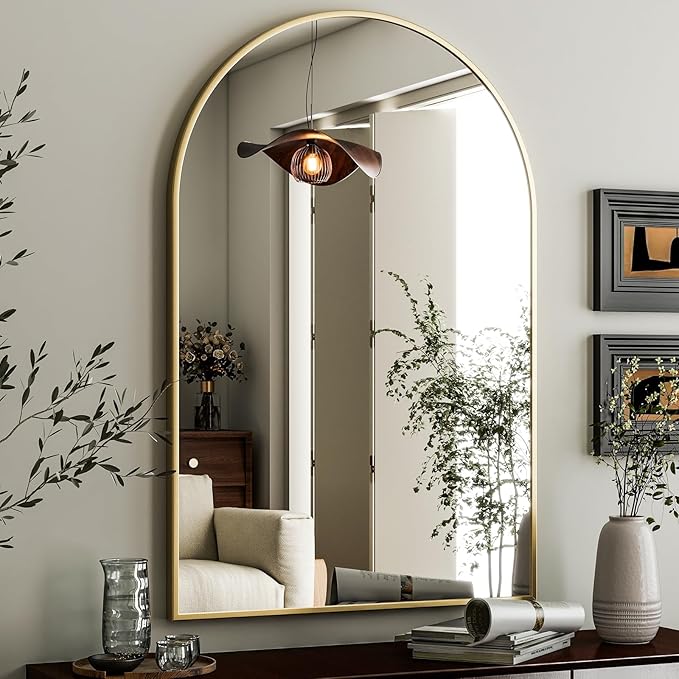 HARRITPURE Arched Wall Mirror – 24"x36" Arch Bathroom Mirror, Living Room Home