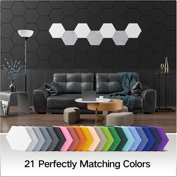 16 Pack Self-adhesive Acoustic Panels 12" X 10" X 0.4" -Sound Proof Foam Panels