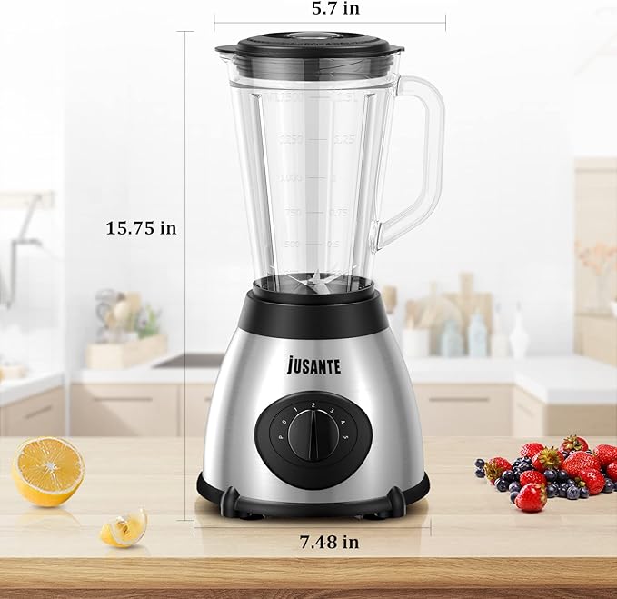 Countertop Blender, 1000W Professional Smoothie Blender for Kitchen, Shakes, Smoothies High Speed Ice Crusher Frozen Drinks 48oz Glass jar