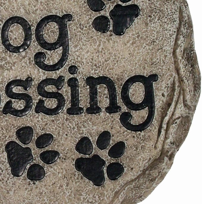 Spoontiques - Garden Décor - Dog Crossing Stepping Stone - Decorative Stone for Garden