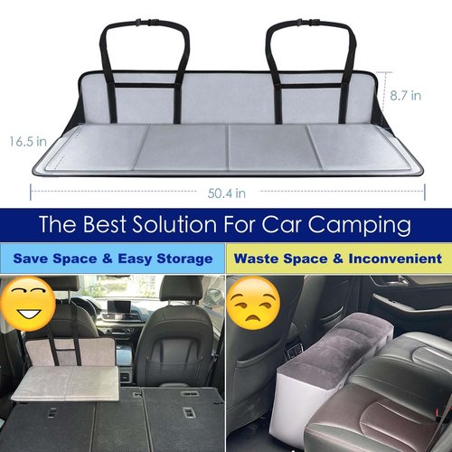 (Gray) Car Camping Essentials, Increase Trunk Space, for Car Camping & Travel, Fits Tesla Y/3,SUV with Full Flat Cargo Like RAV4,CRV,X-Trail,Outback,Highlander,Kuga,Cherokee,Equinox