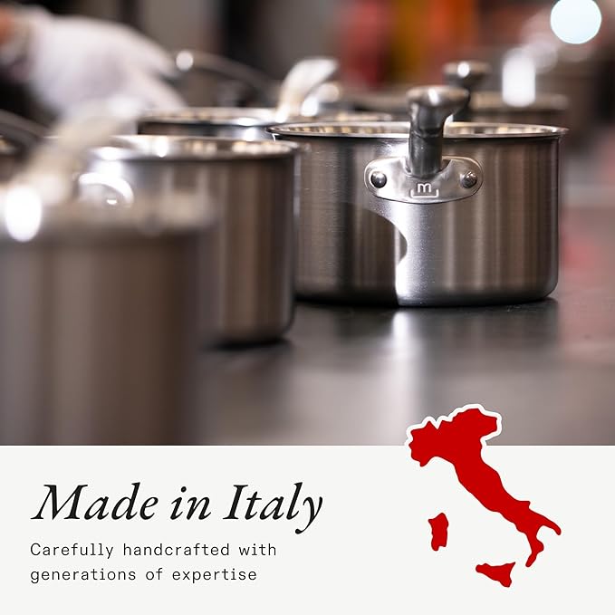 Made In Cookware - 3-Piece (Includes 8",10",12") Stainless Frying Pan Set - 5 Ply Stainless Clad - Professional Cookware - Crafted in USA - Induction Compatible