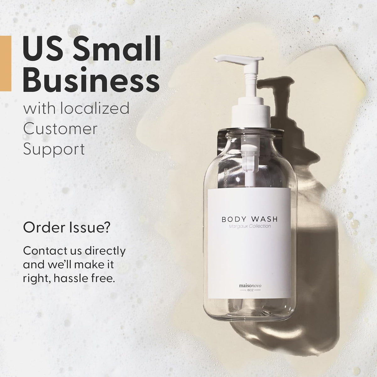 MaisoNovo Shampoo and Conditioner Dispenser - Shower Soap Dispenser Wall Mounted - 16.9 fl oz Set of 1 Clear Plastic Bottles White Pump - 1 Chamber No Drill