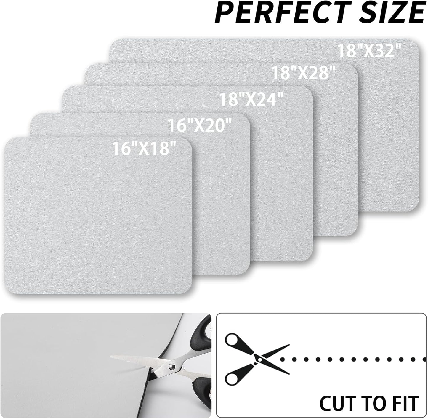 Dish Drying Mat for Kitchen Counter, Heat Resistant Drainer Mats with Non-slip Rubber Backed, Hide Stain Kitchen Super Absorbent Draining Mat, Easy to Clean Dish Rack Pad, Light Grey 18"x32"