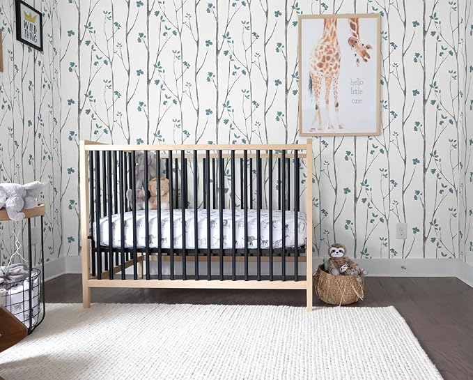 Timeet 16."x393.7"Blue Wallpaper Peel and Stick Wallpaper Leaf Wallpaper Floral