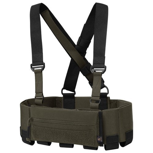 KRYDEX Tactical Chest Rig Elastic Rig Cummerbund with X Harness and Admin Pouch (RG)