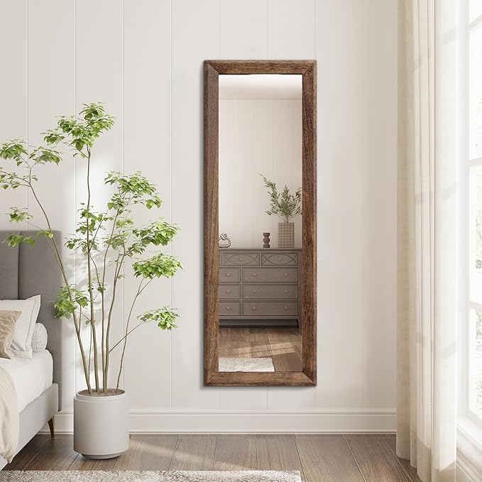 AAZZKANG Hanging Mirror Full Length Vintage Large Mirrors Wooden Framed 43"x14"