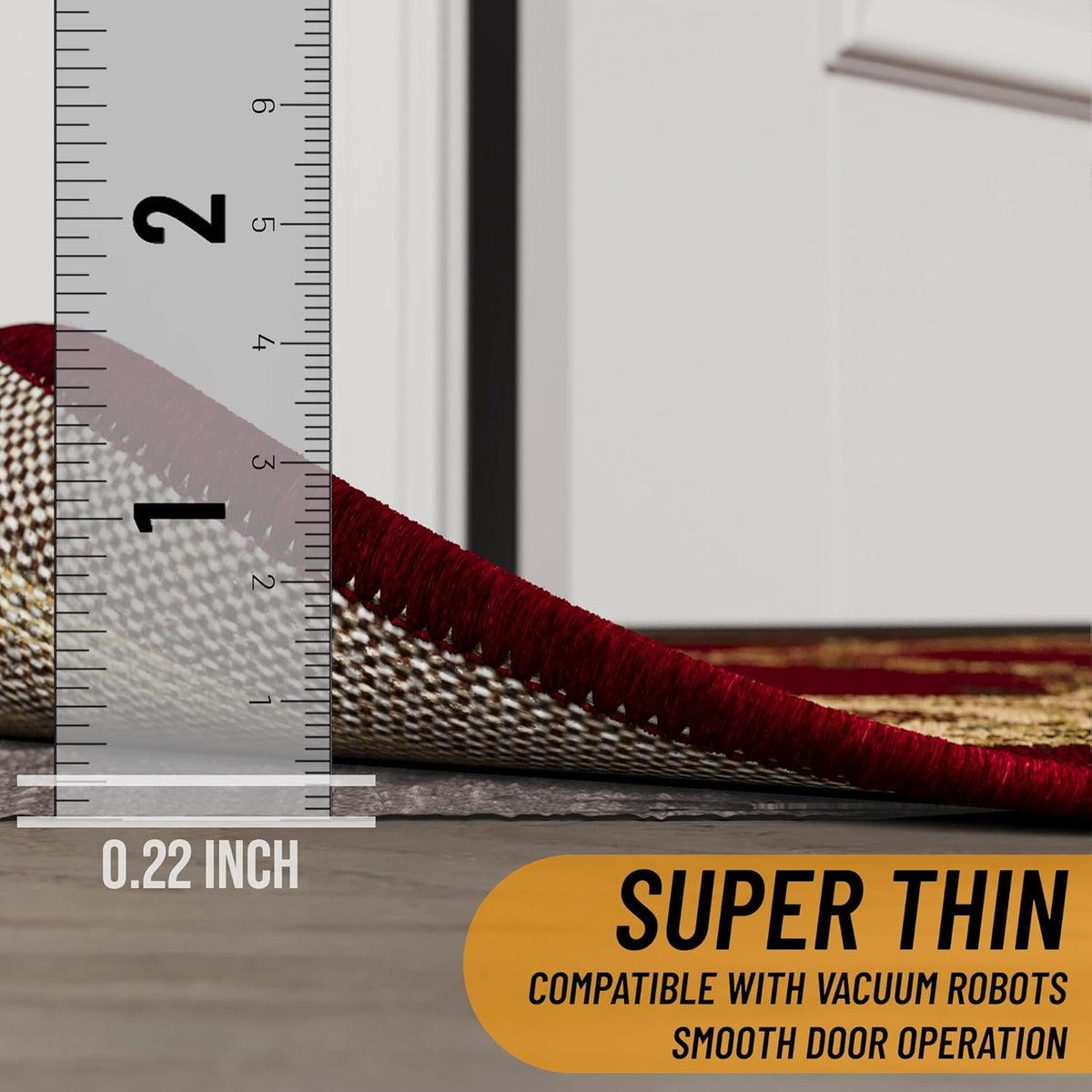 Ottomanson 5' x 8' Non-Slip Rug Pad Gripper 1/4 Inch Thick Dual Surface Felt + Rubber Gripper - Safe for All Floors, Brown