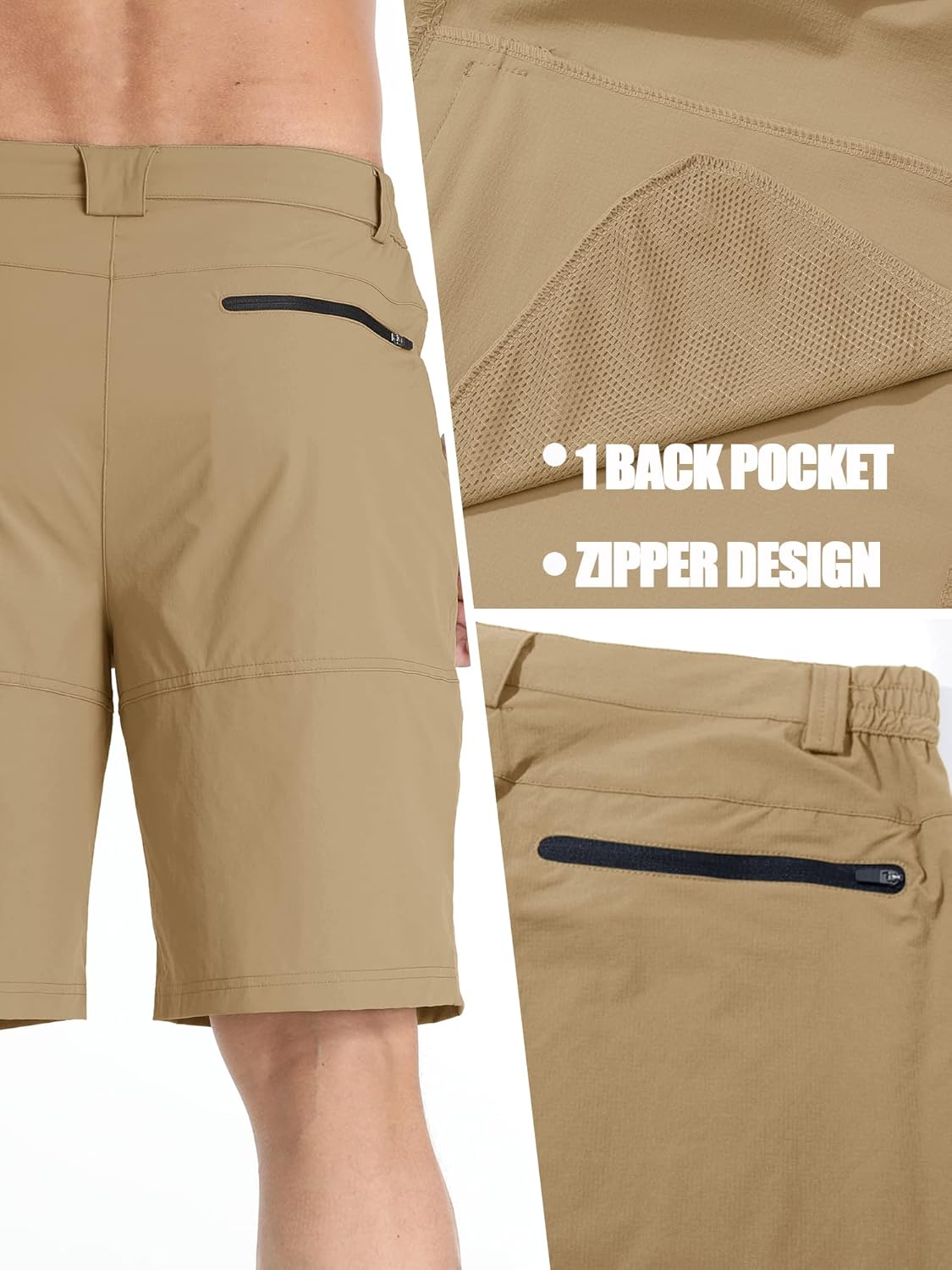 TACVASEN Men's Quick-Dry Cargo Shorts - Water-Resistant Outdoor Hiking & Golf Shorts