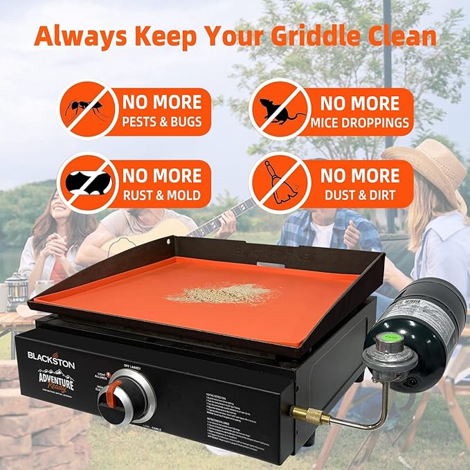 Blackstone Grill Mat 17 inch,Silicone Protective Cover for Blackstone Griddle, Silicone Grill Rubber Mat, Protect Griddle from Rodents, Insects, Debris, and Rust