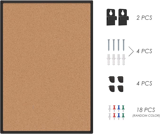 Cork Board Bulletin Board 48" x 36", Office Board