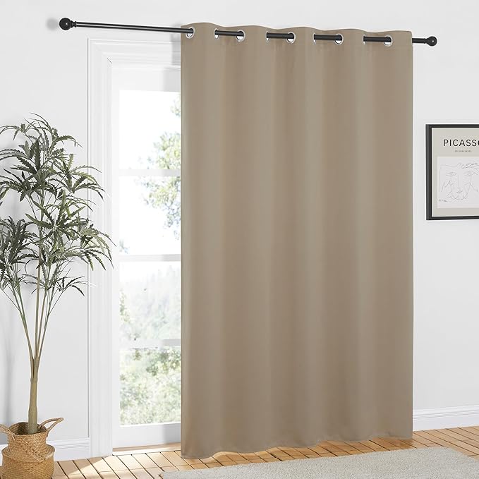 NICETOWN Taupe Blackout Curtains 84 inch Length, Grommet Top Room Darkening