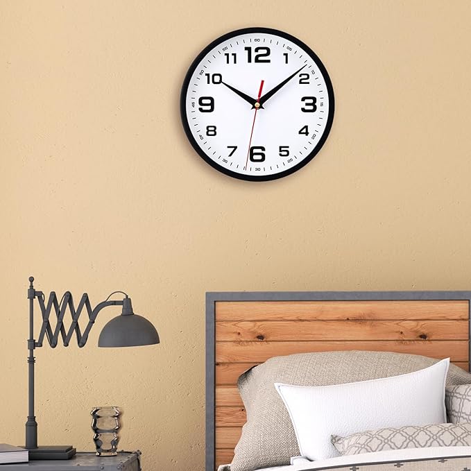 Silent Wall Clocks Battery Operated 12 Inch No Ticking Modern Analog Clock