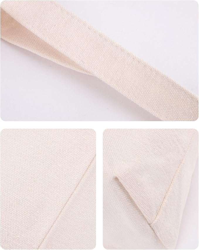 Lily queen Natural Canvas Tote Bags for Crafting and Decorating Reusable Grocery Washable Bag Shopping Bag 15H x 13W x 4D Inch (Natural)