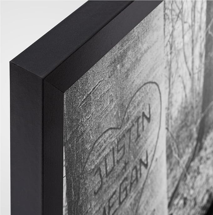 Let's Make Memories Personalized Canvas Wall Art For Couples - Engagement, Wedding, Newlyweds, Anniversary - Home Decor - Carved Heart B&W - Canvas - 11x14