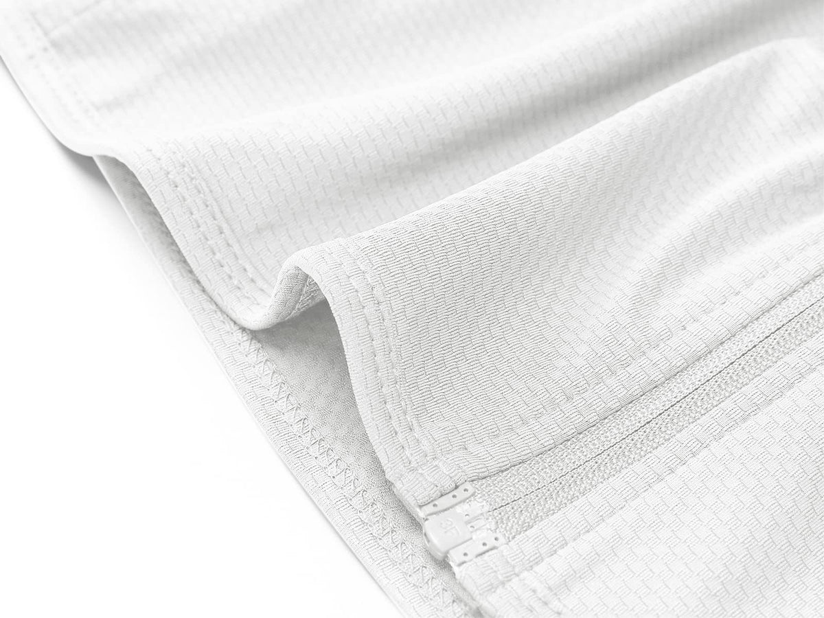 MAGCOMSEN Women's Lightweight Jacket Full Zip Long Sleeve Shirt Jacket Workout Jackets for Women Running Athletic Jackets White XL
