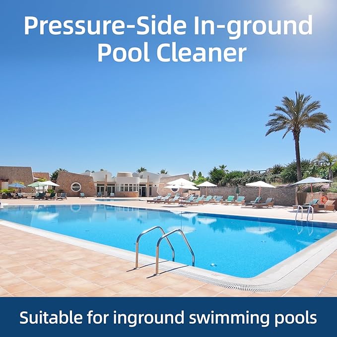 MAKHOON Upgrade Pool Pressure Side Sweeper – Professional Pool Cleaner for Efficient Swimming Pool Cleaning, Stable 4-Wheel Structure Design