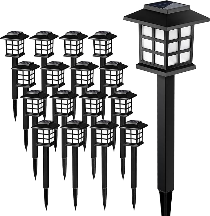 SOLPEX Solar Path Lights, 16 Pack - Outdoor Waterproof for Garden, Yard, Landscape and Driveway (Cold White)