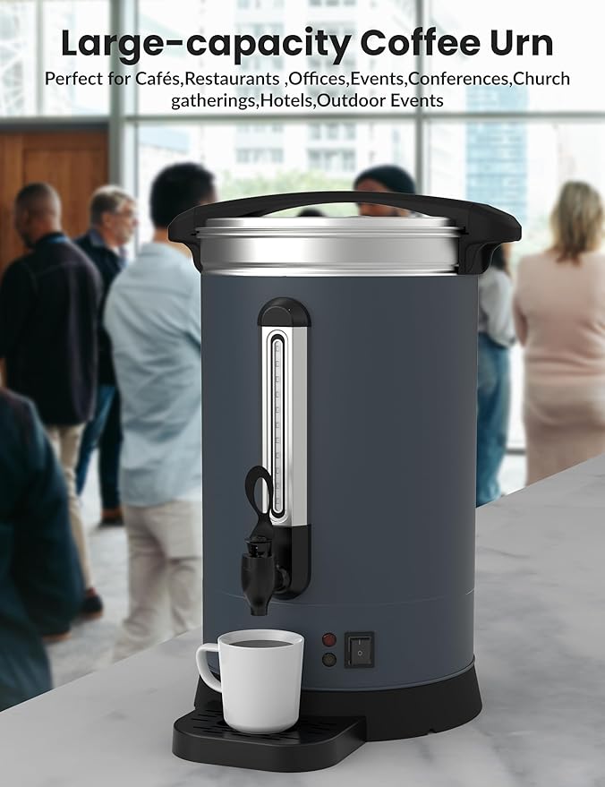120 Cups Coffee Urn - 18l(4.8 Gallon) Large Coffee Maker,Commercial Coffee Maker - Stainless Steel, Double-Wall Insulated, Quick Brewing - Ideal for Large Events