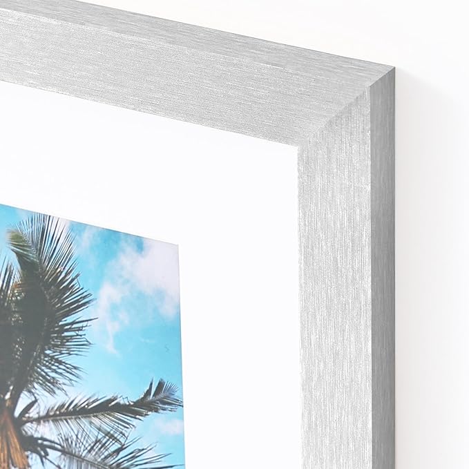 Vittanly Picture Frames Set of 10, Picture Frames Collage Wall Decor with Two 8x10, Four 5x7, and Four 4x6 Photo Frames, Gallery Wall Frame Set for Wall or Tabletop Display, Silver
