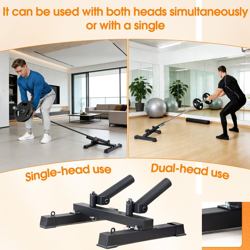 ANOSWXG 2 inch - Landmine Base Gym Equipment - T Bar Row Landmine Attachment For Barbell - Home or Small Spaces - T Bar Row Platform for Deadlift Squat Tricep Exercises (Black)