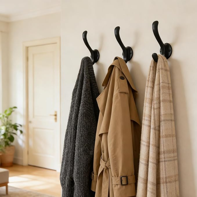 6 Pack Coat Hooks Wall Mount, Heavy Duty Wall Hooks