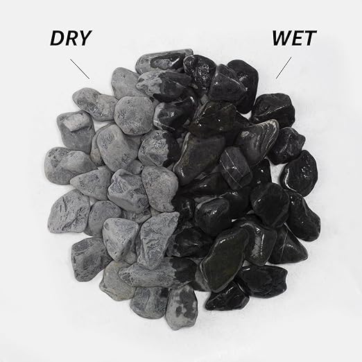 LOIOOJ Black Natural River Rocks, 2-2.5 Inch Decorative Stones for Plants, Garden, and Landscaping – 10LB, Ideal for Walkways, Vases, Crafting, Home Decor, and Outdoor Landscaping