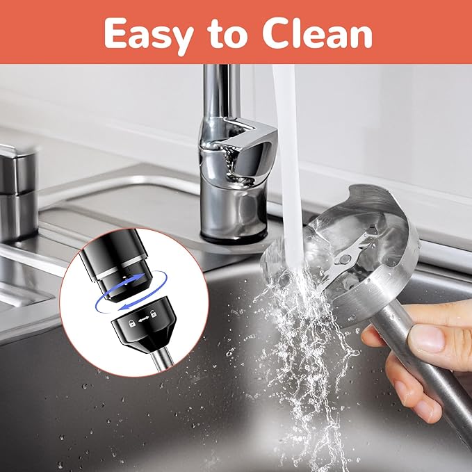 G.a HOMEFAVOR Handheld Corded Hand Blenders Set: 1000W Trigger Variable Speed 5 in 1 Stick Blenders with Stainless Steel Blade, Mixing Beaker, Whisk, Milk Frother for Soup, Baby Food, Smoothies