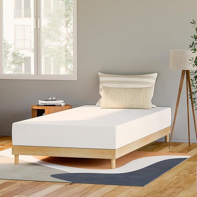 GAESTE 8 Inch Twin XL Cooling Gel Memory Foam Mattress for Cool Sleep Medium Firm CertiPUR-US Certified Foam, Mattress in a Box Pressure Relief Removable Cover No Fiberglass (Twin XL, 8 in)