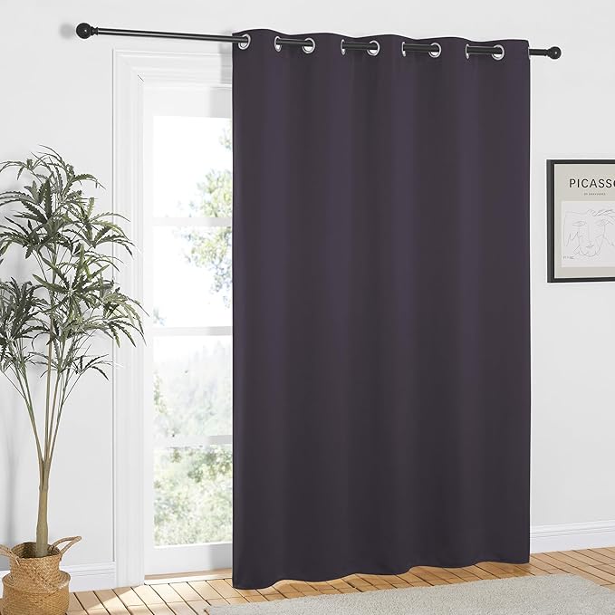 NICETOWN Greyish Purple Blackout Curtains 84 inch Length, Grommet Top Room