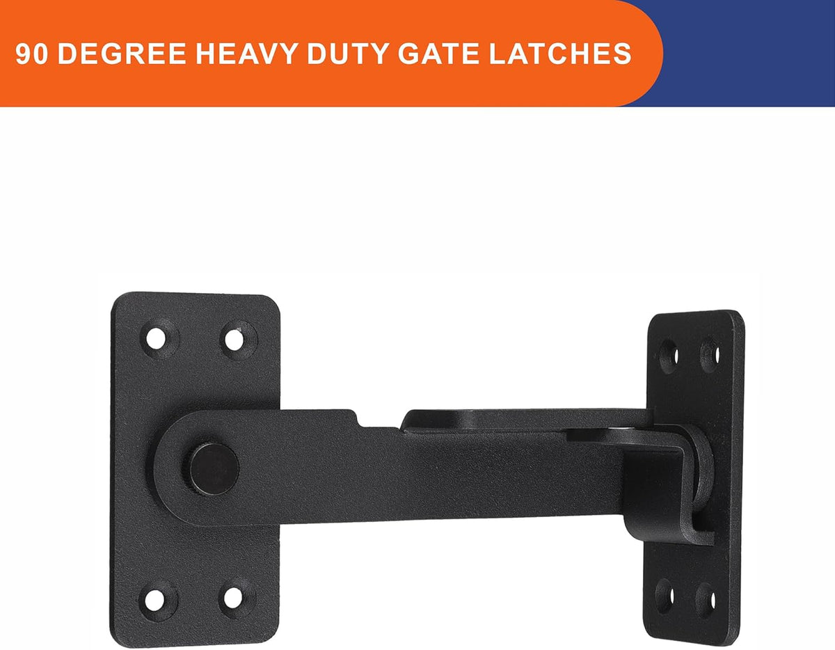 2PCS Flip Latch Lock,90 Degre Heavy Duty Gate Latch with Padlock Hole,Safety Door Bolt Latch Lock,Barn Door Lock Suitable for Wooden Fences,cabinets, bathrooms, Toilets, Windows, etc.