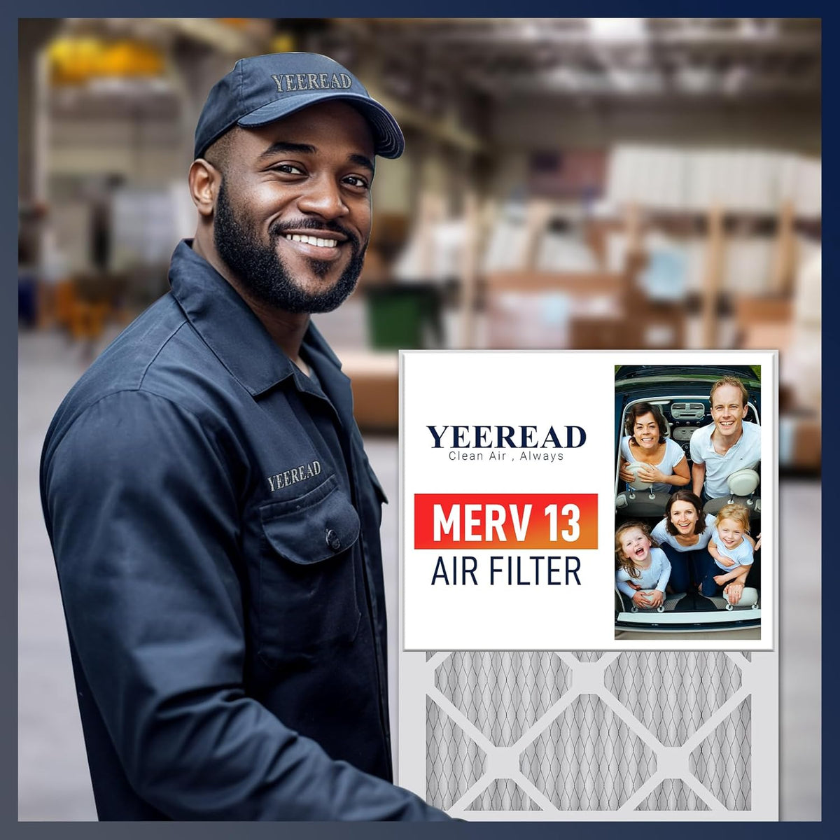 12x12x1 MERV 13 Air Filters, 6-Pack, Actual Size: 11.7" x 11.7" x 0.75", Pleated Design with Enhanced Filter Media for Superior Filtration,Perfect for HVAC, AC & Furnace Systems