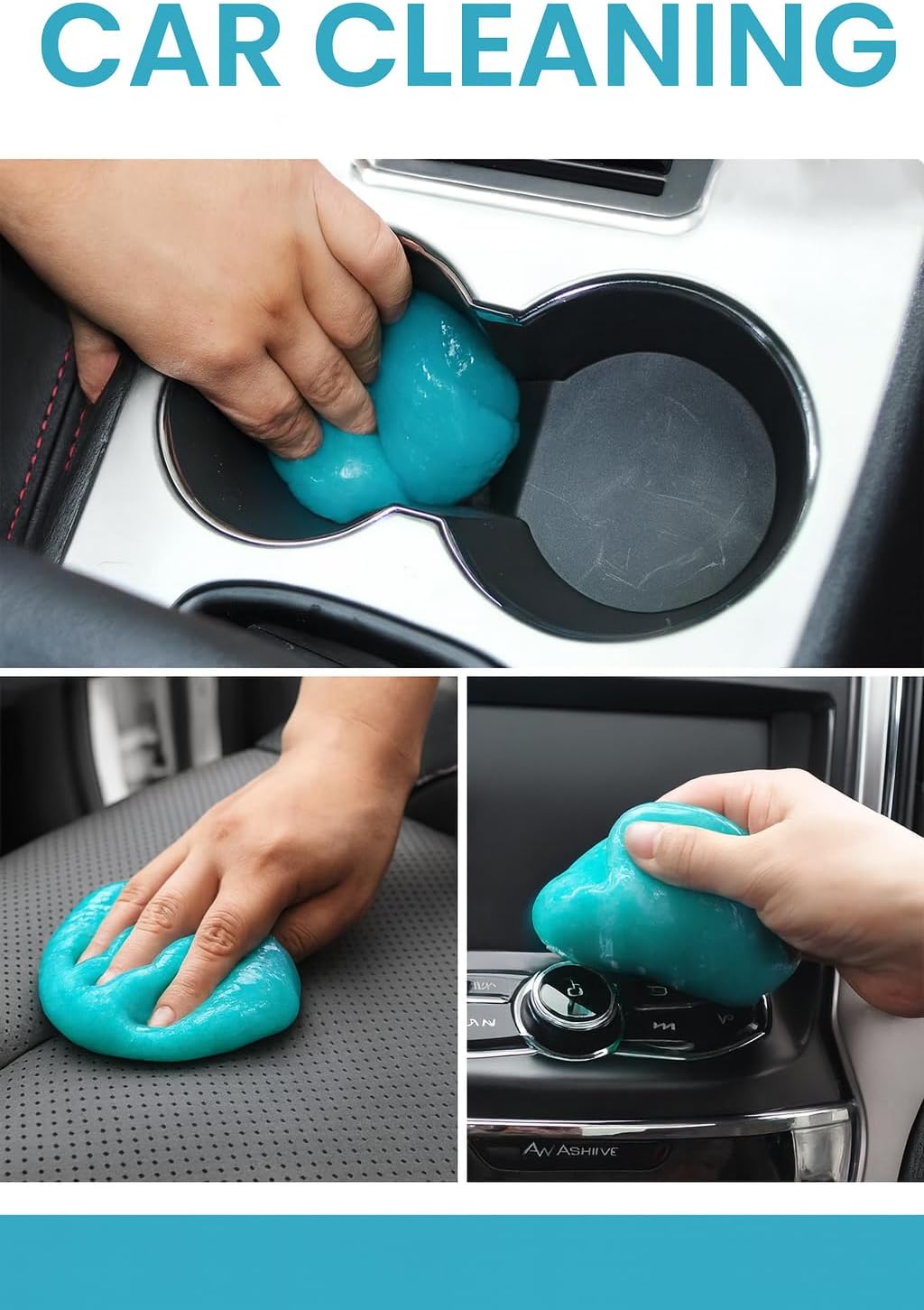 Car Cleaning Gel Pack of 2 – Reusable Car Interior Detailer Slime, Dust Remover Putty for Car Vents, Dashboard, Keyboard & Electronics, Auto Detailing Supplies for Easy Cleaning