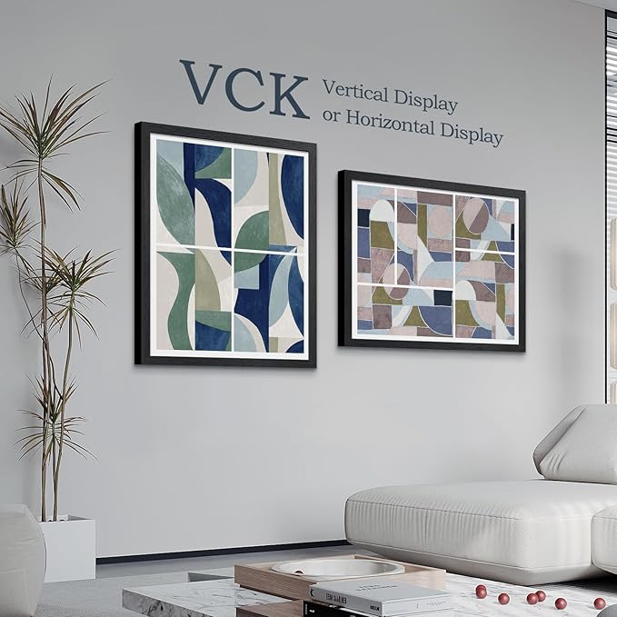 VCK 22x28 Poster Frame Set of 4 - Black, Gallery-Quality Wood Picture Frames, 1.1-Inch Wide Border, Polished Plexiglass, Vertical or Horizontal Wall Display for Photo/Art/Prints, Black