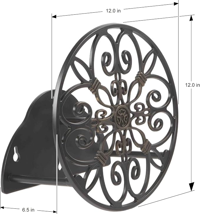 Liberty Garden Products 670 Wall Mounted Decorative Hose Butler, Holds 125-Feet of , Black