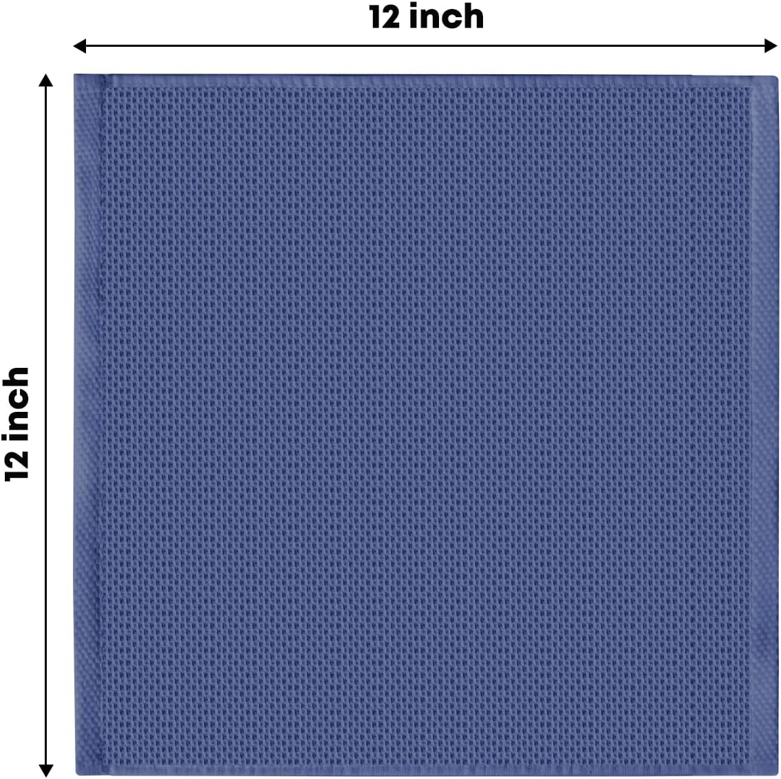 Artoid Mode 100% Cotton Navy Blue Waffle Weave Kitchen Dish Cloths, 12x12 Inch Ultra Soft Absorbent Quick Drying Kitchen Dish Towels Set of 6