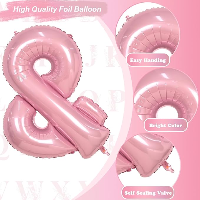 40 Inch Pastel Pink Letter Balloons, Baby Pink Giant Custom Foil Alphabet Balloon &, Mylar Self Inflating light pink Symbol &, Helium Letter & Balloon for Women Girls Birthday Party Decorations