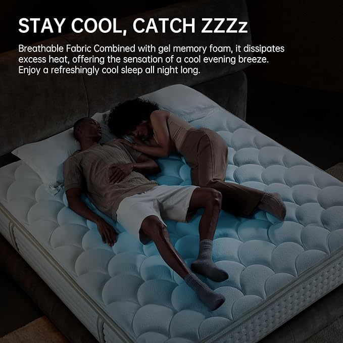 Full Mattress 12 Inch Mattress Full Size in a Box,Superior Hybrid Mattress with Memory Foam for Extra Lumbar Support,100 Night Trial,Maximum Support,Zoned Spring, Firm (12 Inch, Full)