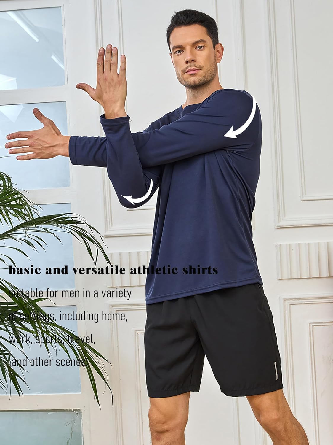 Skiennix Men's Long Sleeve Athletic Shirts - Quick Dry, Moisture-Wicking | 5-Pack for Gym & Running